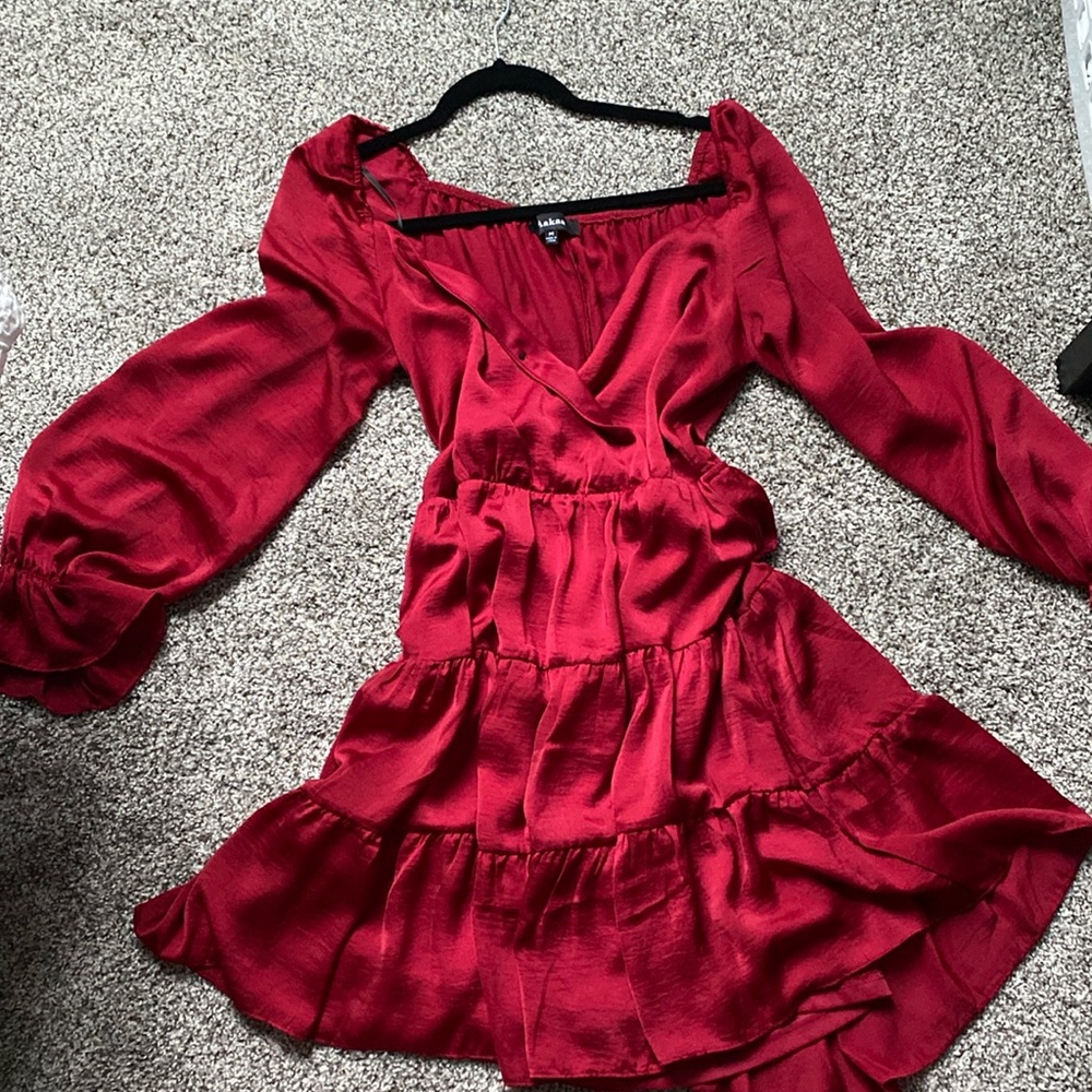 Satin Red Mini dress size M